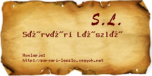Sárvári László névjegykártya
