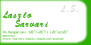 laszlo sarvari business card
